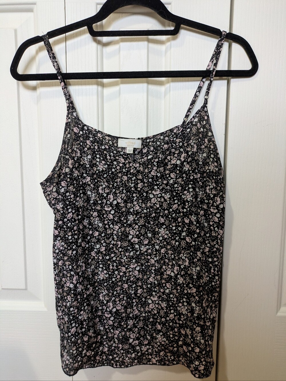 Wilfred Black Floral Spaghetti Strap Camisole